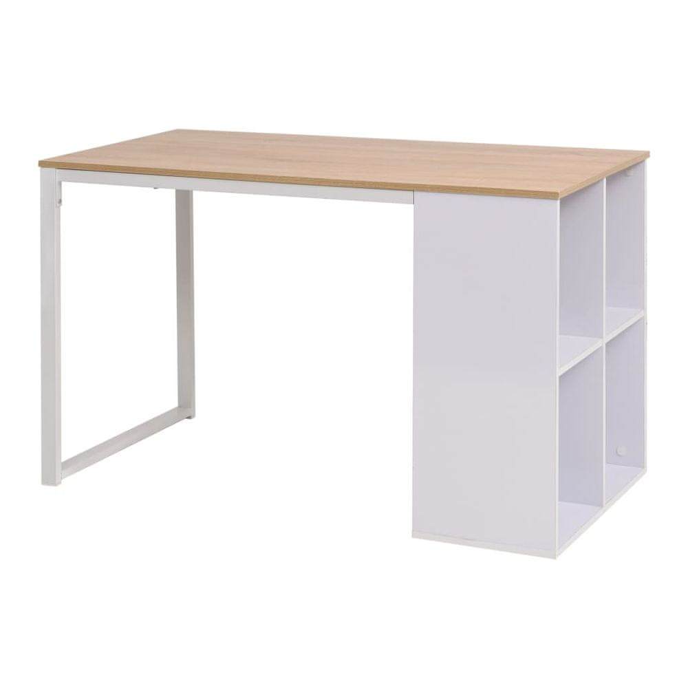 Petromila vidaXL Písací stôl 120x60x75 cm, dubová a biela farba